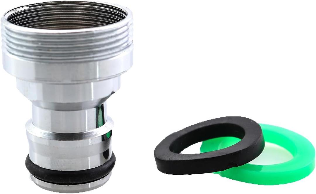 2PCS Washing Machine Hose Converter Parts - Stainless Steel Faucet Nozzle Adapter and Connector - Outer Diameter 24mm, Inner 22mm - Chrome Color