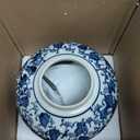 Decorative Blue and White Ceramic Ginger Jar with Lid