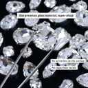 DONGZHOU Sew on Rhinestones Fancy Stone Crystals Sew On Glass Rhinestone Metal Claw Setting Sewing Rhinestone Crystal Glass gems for Jewelry Making, Clothes, Garments, Dress, Earring, Belt and Shoes, Mixed shapes