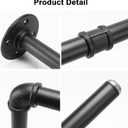 Industrial Iron Pipe Clothes Hanging Bar DIY Wall-Mounted Garment Rack Heavy Duty Clothing Rack for Bedroom, Laundry Room, Closet Storage (Black 24 inch)