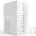 High Airflow Micro ATX PC Case - Support MATX, Mini-ITX, Slim With USB2.0x2 I/O Port, White Without Fans