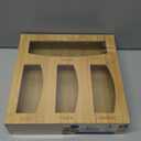 Ziplock Bag Organizer for Kitchen Plastic Bag Storage, Premium Bamboo Organizer, Food Storage Bag Holders for Gallon, Quart, Sandwich and Snack Variety Size Bag