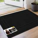 JSEI Entryway Rugs Doormat 24"x36", Non-Slip Dirt Trapper Door Mats Indoor, Washable Absorbent and Stain Resist Welcome Floor Mat for Front Door, Dog Door Mat, Dirty Wet Shoes & Paws, Black