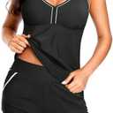 Talisea Women 2 Piece Tankini Swimsuit with Pockets Boy Shorts Modest Bathing Suit Tummy Control Tank Top Size S