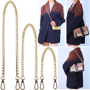 Hongbaite 3 Pack Gold Metal Chains for Purse Strap Wallet Bag Chain Replacement (16",36",48"), 