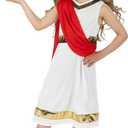 fun shack Kids Greek Goddess Costume for Girls, Athena Costume for Kids, Girls Goddess Outfit, Mythical Dress (X-Large, White)