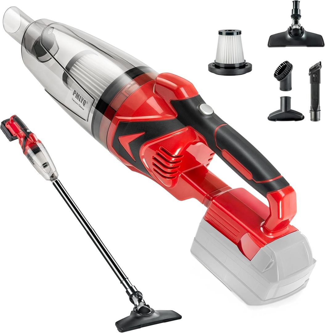 Cordless Vacuum Cleaner for Milwaukee M18 Battery,Wireless Handheld Power Vacuum Cleaner for Home, Boat, Workshop, Car, Pet Hair, Furniture(Tool Only No Battery)