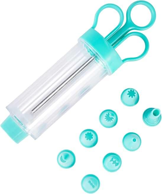 Cupcake Injector / Decorating Icing Set, 9-Piece Set, Stainless Steel Laminating Gun Cookie Gun Squeeze Cookie Maker Cream Laminating Gun Laminating Nozzle Soluble Beans Baking Tools