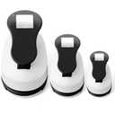 CHENGU 3 Pack Square Craft Hole Punch 2, 1 and 5/8 Inch Punch Paper Punchers with 10 Pcs Sticker, Cutter Black for Card Making Scrapbook DIY Albums Photos Office Supplies