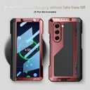 for Samsung Galaxy Z Fold 6 Case with Slim S Pen Holder (2023), Metal Bumper Premium Heavy Duty Shockproof Protective, Hinge Protection, Screen Protector, Rugged Phone Cover 5G, Red