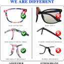 2 x Square Blue Light Blocking Glasses,Computer/Gaming/Screen Glasses for Women or Men (Flower)