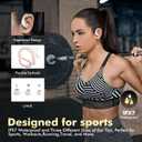 HAOYUYAN Sports Bluetooth Headphones, 80Hrs Playtime Wireless Earbuds with LED Power Display, IPX7 Waterproof Earphones for Workout/Running, Noise Canceling Headset Ear BudsRose Gold