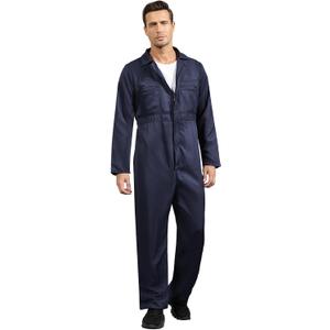 Navy Blue Jumpsuit for Men,Adult Coveralls Costume (Blue, L)