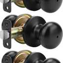 Goldenwarm Black Interior Door Knobs, Matte Black Bedroom Door Knob, Door Knobs Interior Bulk, Privacy Door Knob for Bedroom or Bathroom(3 Pack)