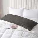 PHF 100% Cotton Waffle Body Pillowcase with Zipper, 1 Pack 20" x 54" Soft Skin-Friendly Pillow Sham, No Filling, Aesthetic Woven and Breathable Waffle Weave Body Pillow Cover for Bed, Charcoal Grey