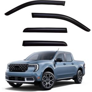 YLSCOO Window Visors Rain Guards Compatible with 2022-2026 Ford Maverick, Out-Channel Side Window Wind Deflectors Vent Shades Accessories, Dark Smoke 4 Pcs, 2023 2024 2025
