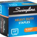 Swingline Staples, Heavy Duty for Desktop Staplers, 1/2" Length, 100/Strip, 5000/Box (79392)