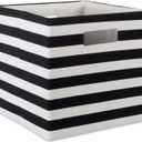 DII Polyester Cube Storage Collection Collapsible Hard Sided Bin, 13x13x13, Black