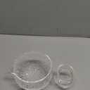 Matcha Bowl and Whisk Holder Set, Glass Matcha Bowl with Spout, Ceremonial Mixing Chawan, Clear Traditional Japanese Matcha Kit for Tea/Matcha Powder/Soup - Hammer Pattern