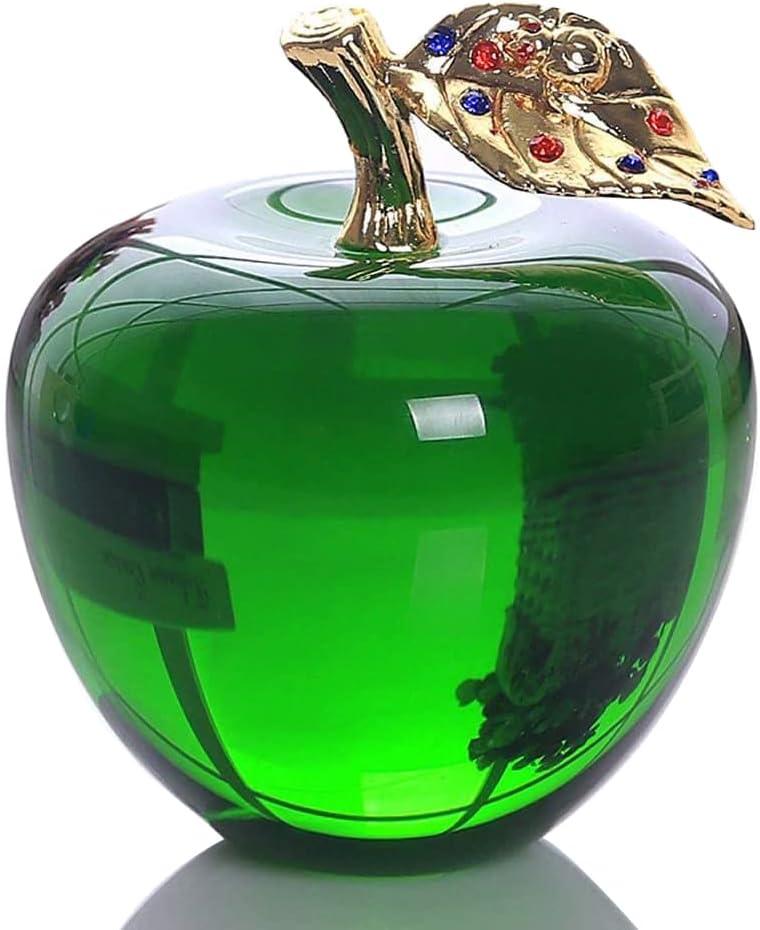 Crystal Apple Figurine Paperweight Craft Ideal Decoration 2.7 Inch Gifts for Wedding Birthday Christmas Green Crystal Apple Figurine Paperweight Craft Ideal Decoration 2.7 Inch Gifts for Wedding Birthday Christmas Green