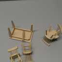 Z MAYABBO Wooden Dollhouse Furniture of Table & Chair, Miniature Dollhouse Accessories of Dining Room Accessory - 1/12 Scale