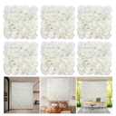 RIDDSEE 6pcs Flower Wall Backdrop 16.5 x16.5 Artificial Floral Panels-White | Mixed artificial Floral Design,Full & Layered Flowers,easy to assemble, reusable,.Suitable for weddings,Party,home décor
