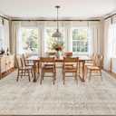 Area Rugs 9x12 Living Room: Vintage Boho Neutral Washable Rug Indoor Soft Large Area Rug Carpet for Bedroom Nursery Farmhouse Dining Room Office Floor Non-Slip Low Pile Under Table Rug Brown