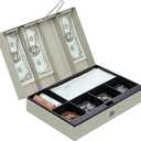 Cash Box, 3 1/8"H x 11 3/8"W x 7 5/8"D, Sand
