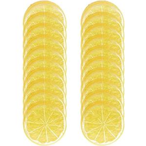 20pcs Fake Fruit Home House Kitchen Party Decoration Faux Fruit Props(Simulation Yellow Lemon Slices)