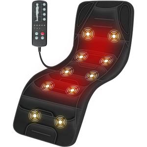 COMFIER Full Body Massage Mat Pad, Heating Vibrating Massage Chair Pad with 10 Vibration Motors, 5 Massage Modes and Auto Shut Off, Gift for Men Women (Black)