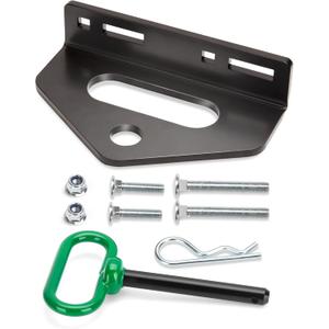 Zero Turn Trailer Hitch With Hitch Pin, 1/4"(6mm) Thick Heavy Duty Steel Universal Lawn Mower Towing Hitch Kit With Pin, Versatile Chain Slot Rugged Hitch Included Carriage Bolt & R Clip Black & Green