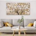 Canvas Wall Art Decor Large Canvas Wall Pictures For Living Room Tree of Life Wall Art Decor Fall Textured Wall Art Autumn White Wall Art Prints Large Art Work For Bedroom Office Kitchen Wall Decor 29"x58"