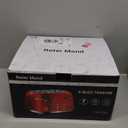 4 Slice Toaster Roter Mond Retro Stainless Steel with Bagel Defrost Cancel Function, 6 Browning Settings, Extre Wide Slot and Removable Crumb Tray, Cream, ST033