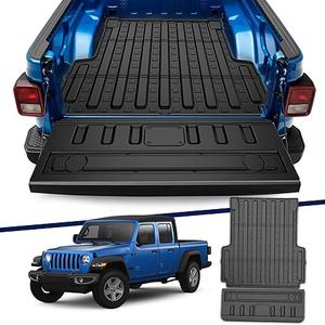 Truck Bed Mat Compatible with 2020-2025 Jeep Gladiator JT Bed Mat Tailgate Liner TPE Replacement for 2020 2021 2022 2023 2024 2025 Jeep Gladiator Accessories(Truck Bed Liner+Tailgate Mat)