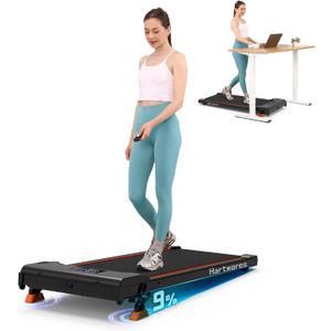 Walking Pad Treadmill with Incline, Under Desk Treadmills for Home Office Small, 2.5HP Brushless Motorized, App Compatible, Portable Walking Pad with Remote Control, 265lb Capacity