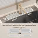 2 x Faucet Mat for Kitchen Sink, Diatomite Stone Drying Sink Protectors, Bathroom Faucet Splash Guard, Quick Dry Water Absorbing, Non-Slip Stone Tray for Kitchen Counter, White, 20" x 3.9"