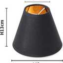 Modern Small Lamp Shade Set of 2 Linen Clip On Bulb Lampshade for Candelabra Bulbs Table Chandelier Wall Lamp Floor Lamps Chandelier, Black, 5.11 inches x 5.9 inches