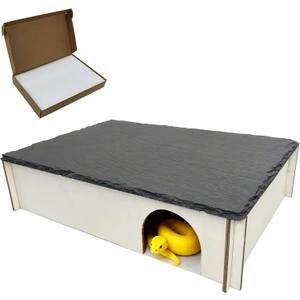 Large Snake Hide with Slate Reptile Hide Box Ball Python Hide 13.89.83.1" (L) Reptile Hides Snake Hides for Ball Pythons Leopard Geckos100% Natural Stone & Wood Reinforced Packaging