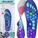 Akusoli Insoles Men & Women, Insoles for Flat Feet & Men Work Boots, Arch Support Inserts for Women Standing All Day, High Arch Support & Flat Foot Inserts L/XL US Womans 10-12 Mens 8-13