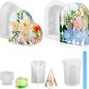 Resin Molds Silicone,Epoxy Resin Casting Craft Mold for Flower Preservation Bookends DIY Art (Arch+Heart)