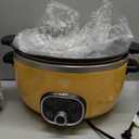 GreenLife 6QT Slow Cooker, Non-Toxic PFAS-Free Ceramic Nonstick Removable Interior Bowl, Programmable, Family Friendly, Keep Warm, Stovetop & Oven Safe, Dishwasher Safe Crock, Timer, Glass Lid, Yellow