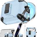 Compatible with AirPods 4th Case,Magnetic Automatic Lock with Phone Stand & Cleaning Kit,Compatible with Magsafe,Carbon Fiber Texture Cover -Light Blue