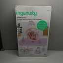 Ingenuity Simple Comfort Compact Baby Swing, Rotating Seat Swings in 3 Directions, 6 Speeds, 8 Melodies & 3 Nature Sounds, Ages 0-9 Months, Up to 20 Pounds - Pink