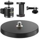 UTEBIT Magnetic Camera Mount for Action Camera, 66lb Strong Magnetic Mount with 360° Rotation Ball Head for Car or Magnetic Surfaces, Compatible with Gopro Hero 13, DJI Osmo Action Osmo Nano, Insta360