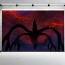 7x5ft Horror Monster Backdrop Creepy Monster Mind Flyer Dark Night Red Sky Thunder Upside Down Background Horrible Halloween Themed Party Decoration Kids Portrait Photo Studio Booth Props