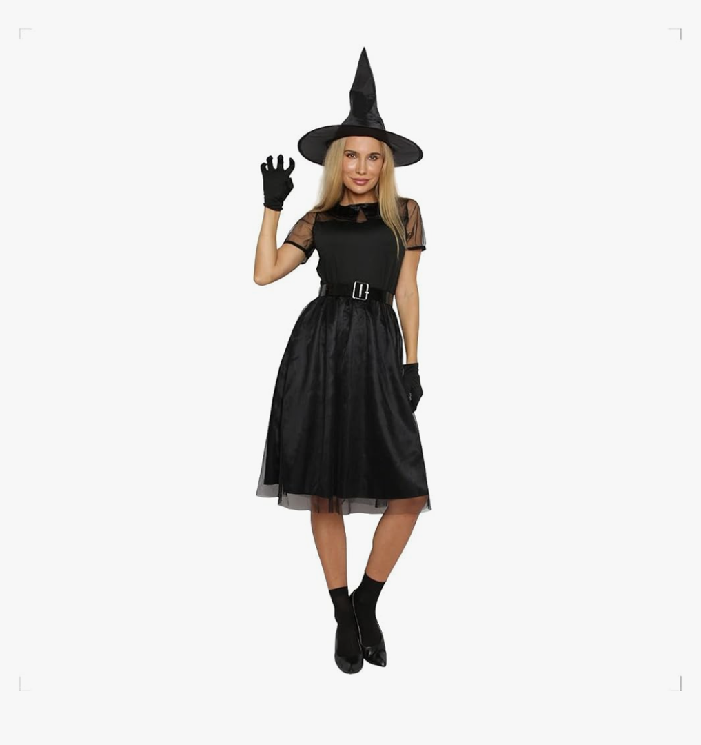 Women's Wicked Witch Costumes Halloween Wizard Cosplay Dress, S
