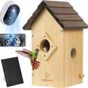 Smart Bird House with AI Identify Camera, 1080P Birdhouse for Outside with Night Vision, Birdhouse with Camera APP Control, Solar Powered Bird House, 2.4G WiFi App to Observe Bird Activities