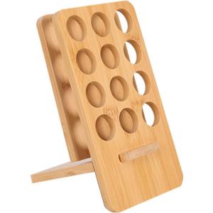 HAN SHENG 12 Grids Wooden Essential Oils Storage Racks Essential Oil Organizer Essential Oils Bottles Display Stand Holder Cosmetic Organizer Rack Nail Polish Container