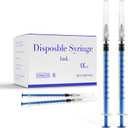 100 Pack 1ml Syringes with Needle, 27 G 0.5 Inch Needle Lab Disposable Individually Sealed Packed, Syringes for Industrial Scientific Labs, Liquids Measuring and Dispensing