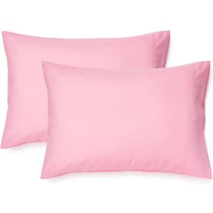 EXQ Home Toddler Pillowcases 13x18 Travel Pillow Case Set of 2, Small Pillow Case Fits Baby Pillow Sized 12x16, 13x18, Kids Pillowcases 2 Pack Machine Washable with Envelope Closure(Pink)